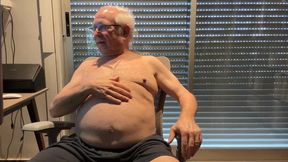 Beautiful grandpa in a long jerking off session