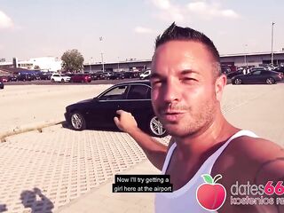 Large natural bazookas Candy Alexa banged at Berlin airport
