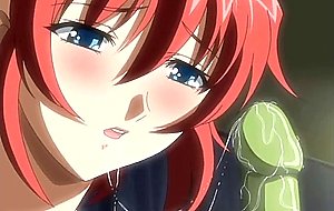 Chained hentai redhead gets whipped and gangbanged