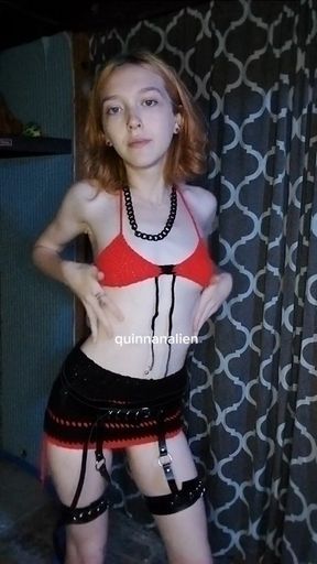 Sexy stripper takes off bra and teases you