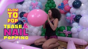 Beatriz Unique Looner Session: Blowing, Popping, and Teasing with Pink Perfection! -