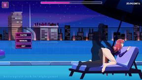 Cute Anime Babe Wears Long Sleeve Rashguard for Erotic Nightgaming Fun