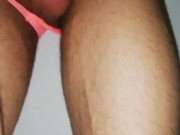 femboy, six pack, pene grande y venozo, primer plano, peludo