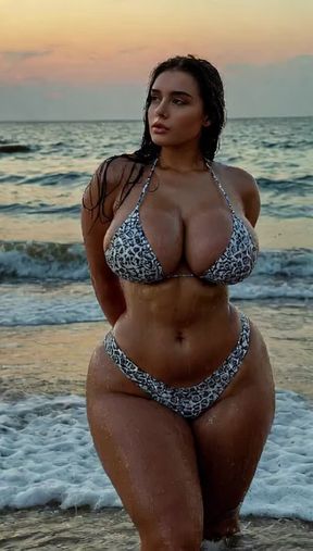 titty drop, Titty drop, lifting her bikini to, video created by AI