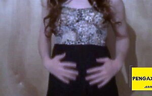 Sissy in new dress and panties