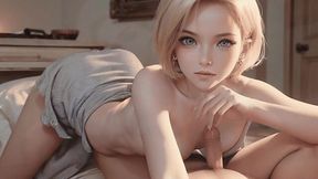 Ai-generated blonde beauty leaves no chances not to cum