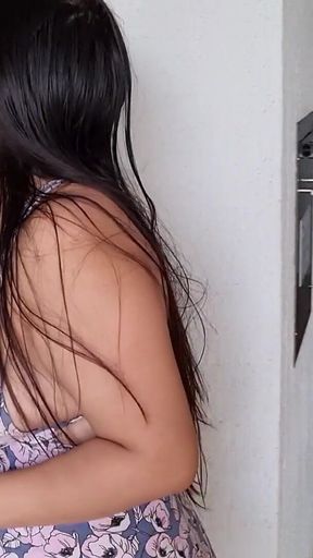 Pregnant Woman Has Quick Sex with Her Neighbor on the Stairs of Her Building - Savannah Watson