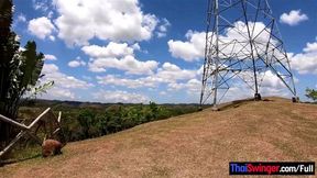 Blowjob in public from his sexy Asian girlfriend somewhere Thailand