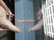 Exhibitionist Twink Fucks his Hole on High Rise Hotel Window (Part 4)