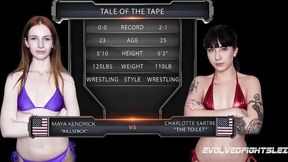 Charlotte Sartre and Maya Kendrick's reality video by Evolved Fights Lez