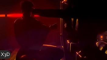 3D Anime Black Widow takes huge cock deep throat