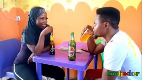 Young religious African babe fucking like a porno star.