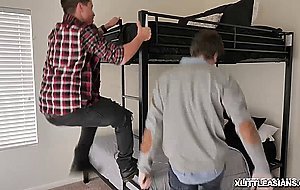 Ember hungrily took Jay and Rion huge load of jizz