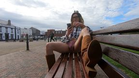 Crossdresser outdoor wanking