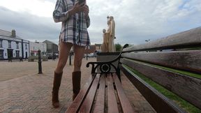 Crossdresser outdoor wanking