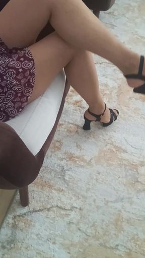 Pantyhose fantasy with my friend's hijab-wearing stepmother   Clip 3