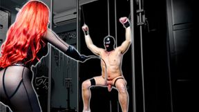 CBT, cock whipping,chastity removal torment with Mistress Amanda