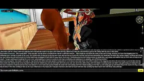 Cute Clerk Gives Head in 3D IMVU Game for Juicy DP Action