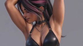 Hot gym girl poses and shows us her sexy smooth armpits