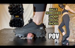 Balls SHREDDED under my **** Caterpillar Hiking Trainers - Gym Bunny Stomping your Cock and Balls until you cum HARD **POV PACK**