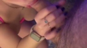 Fucking great blowjob and a mouthful of cum. Cum on tits