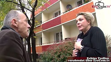 German Hausfrau Gets Pounded by Grandpa on Street