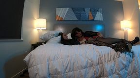 hot crossdresser receiving blowjob from brunette crossdresser