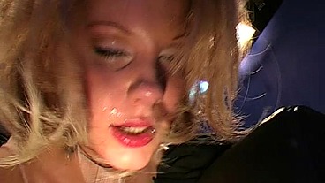 Petite teen 18 year olds in first time bukkake and cum swallow compilation