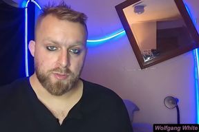 Sissy face ruined by big balls beard daddy cumshot POV