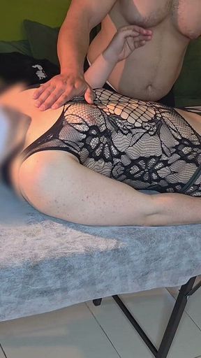 White Guy in Dishdasha & Fishnet Gets Gay Massage Happy Ending