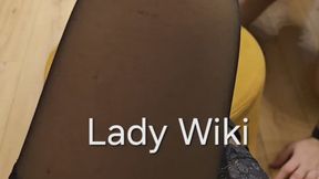 Foot fetish and worship, slave kneels before Mistress