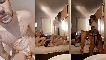 Partie 2 : L’arrivé de Notre fan soumis avec ma copine @Oletsha. Pour du ...