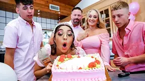 Entire family gathers to fuck the birthday girl in their traditional eighteenth birthday ritual ceremony