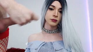 Watch And Her: The Hot College-Aged Teenage Tranny Gets Bareback with a Big Cock