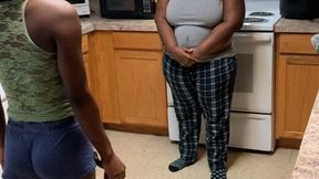 Ebony girl gets a hard spanking for not cleaning the kitchen cabinets