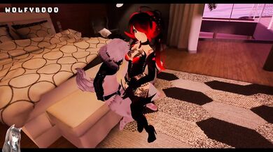 Sexy Succubus Dancing On Two Shy Subby Femboys VRChat