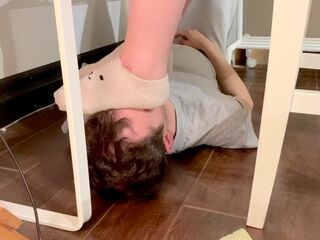 Girlfriend feet on my face after gym