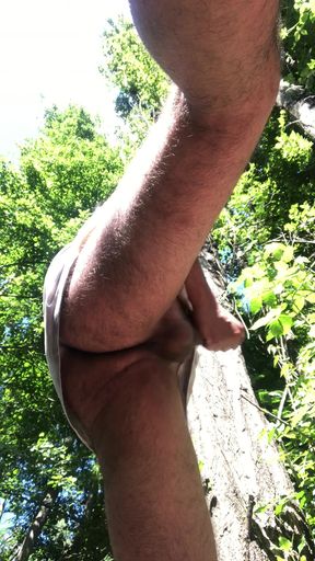 POV in the Forest - They Made Me Stroke My Cock While They Watched