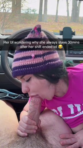 Cheating teen slut gets a public BJ