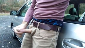 Hot jerking in my car and parking lot, sagging, boxers jeans