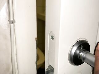 Caught my brothers wife masturbating with hard loud orgasm in the washroom.