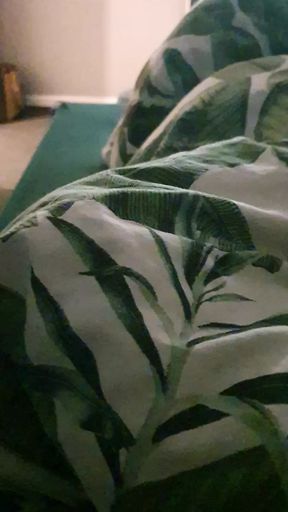 Step mom handjob step son dick under blanket