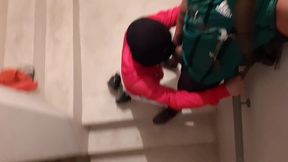 masked closeted guy sucks bahian’s big cock on fire escape