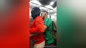 masked closeted guy sucks bahian’s big cock on fire escape