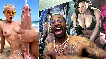 Jerking Off Thicc Girl Cock Until She Cums, AI Generated