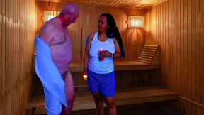 fucking hot sauna with agarabas and olpr