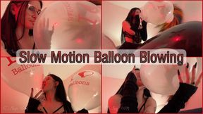 Slow Motion Balloon Blowing