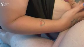 Emma LaQueen - sucking his cock untill he comes all over me