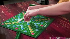 Horny lesbian redheads play Scrabble before having threesome