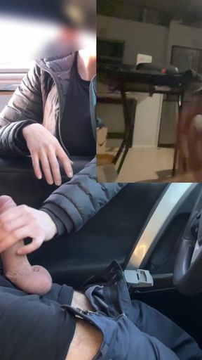 Parking Lot Jerking off She Can't Stop to Watch My Hard Cock